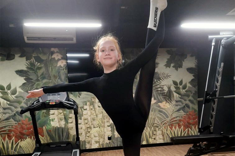 Irina practicing ballet at the Warsaw center