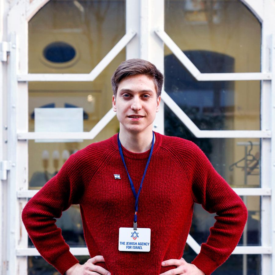 Max Szepka at the Jewish Agency Aliyah center in Budapest